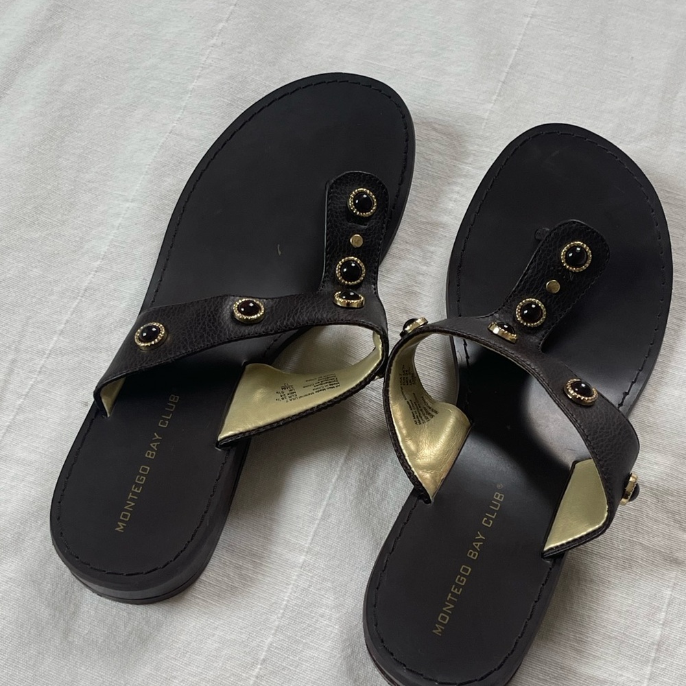 Brown leather strapped sandals women’s summer - Picture 5 of 7